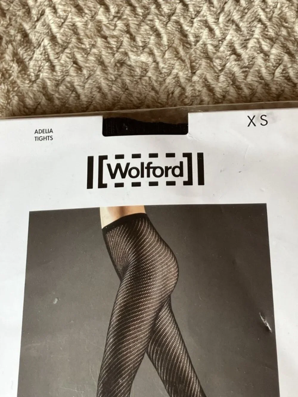 Wolford Adelia Tights Black Open-Knit Pattern Tights Size XS Sheer Pantyhose